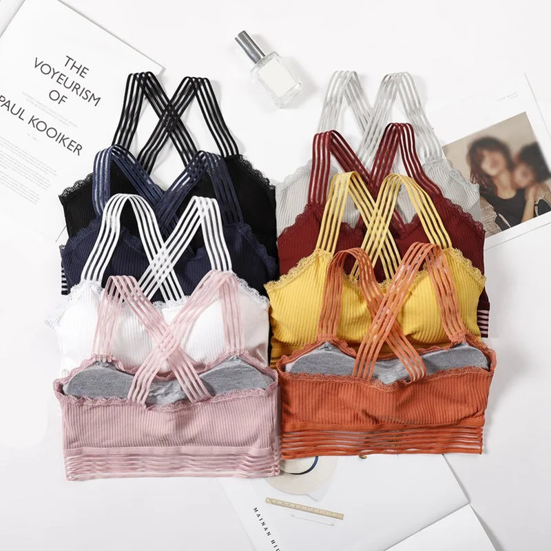 Новый Бесшовный красивый бюстгальтер из ледяного шелка с резьбой на спине топ