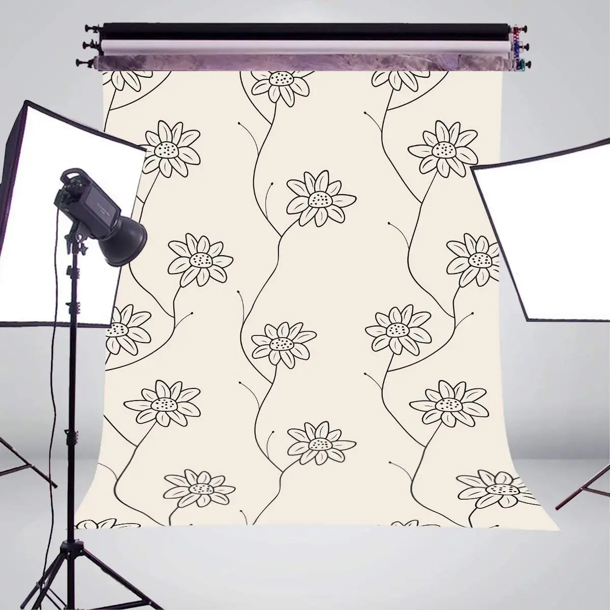 Нежный цветочный фон для фотосъемки 5 х7 футов бесшовный с узором простой стиль