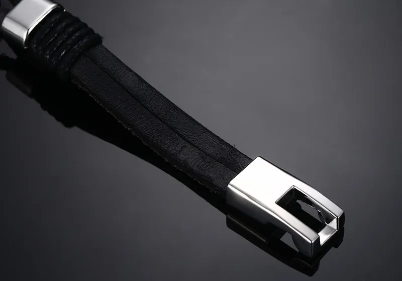 2016 модные мужские ювелирные изделия браслет с подвесками Череп сплав ПУ кожа