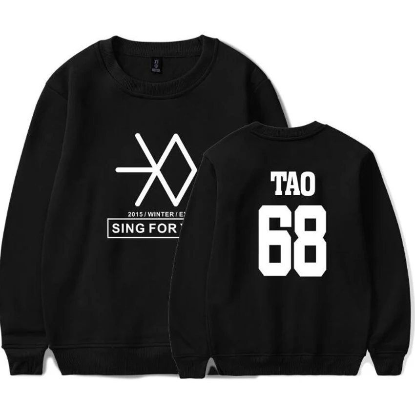 

KPOP Exo Fleece Hoodies Women Autumn Winter Harajuku Women's Tracksuits Sudaderas Muje Casual Long Sleeve Crewneck Sweatshirt