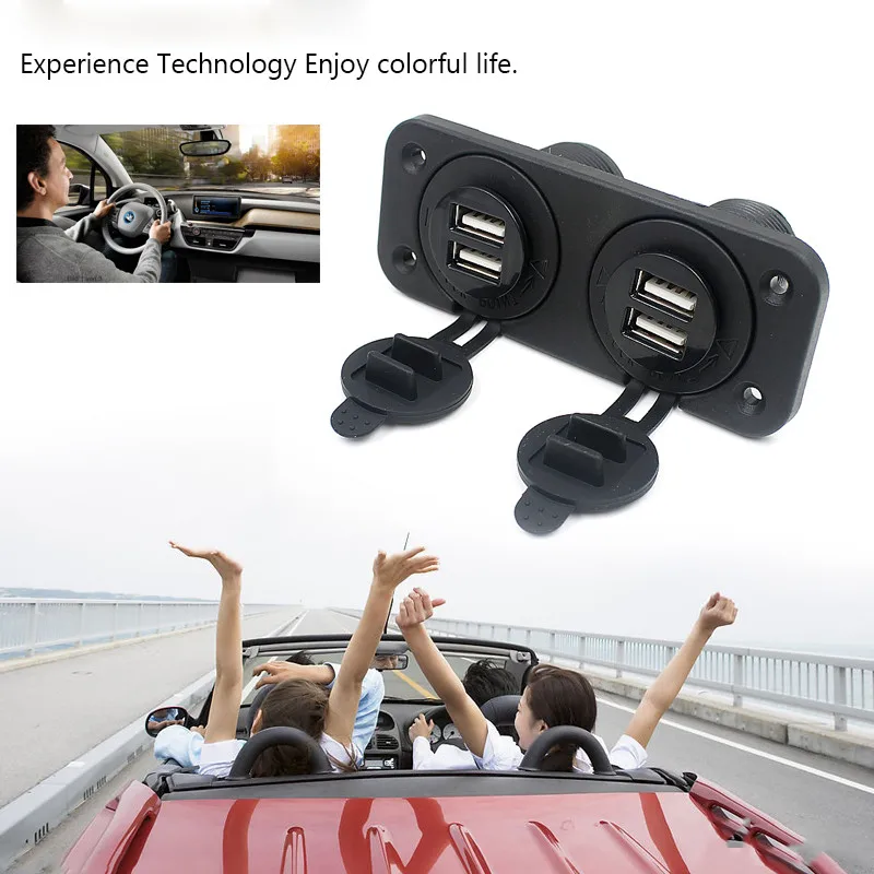 CARPRIE 4 USB 12V автомобильное зарядное устройство, аксессуары для автомобиля, лодки, розетка, панель, 4 USB зарядное устройство, адаптер питания, розетка для iPhone