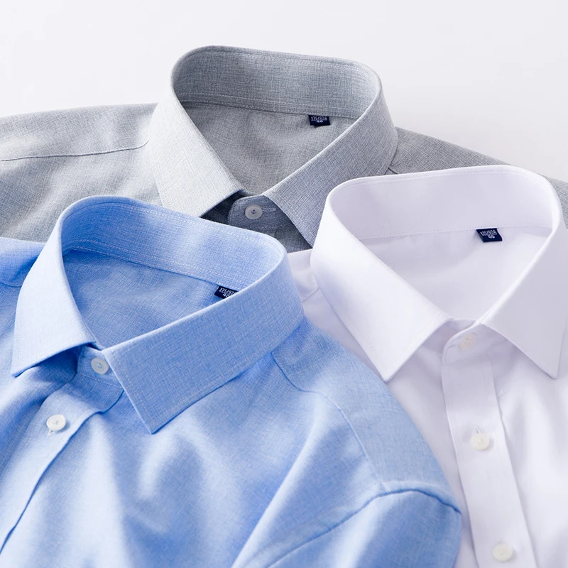 2018 Мужская рубашка с коротким рукавом обычный бизнес имитация льна Новое