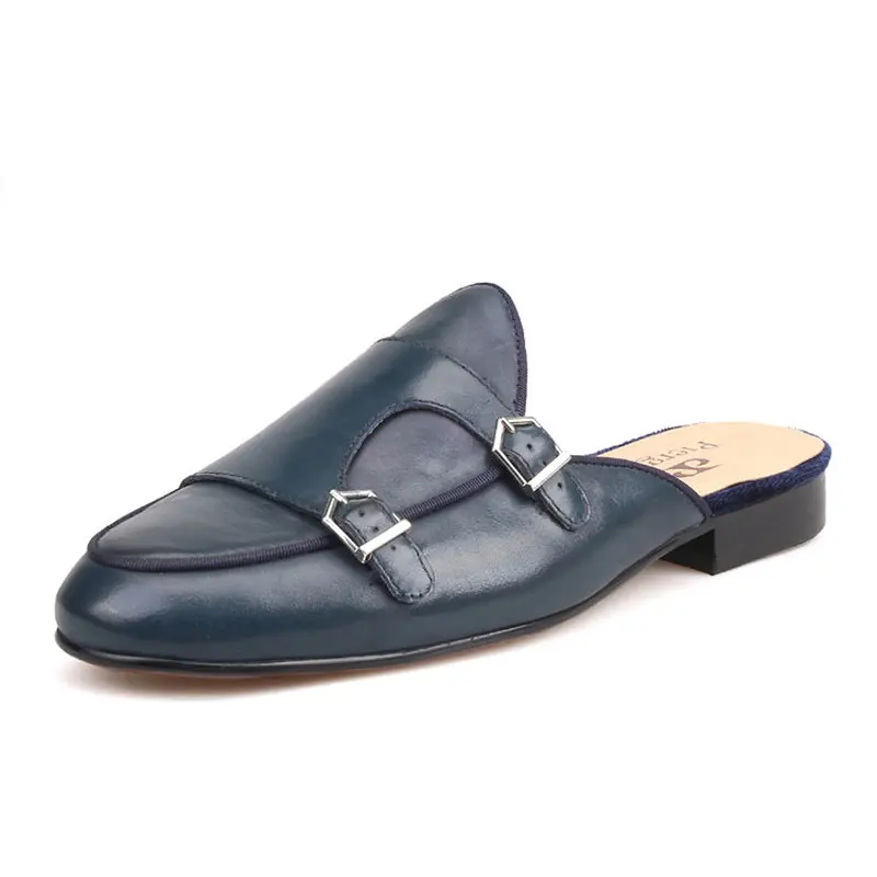 Новинка мужские тапочки ручной работы из воловьей кожи с металлическими