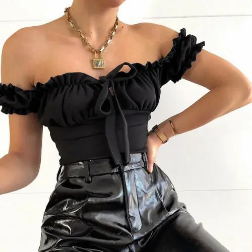 Женские гимнастический костюм с открытыми плечами Bodycon летний пикантный