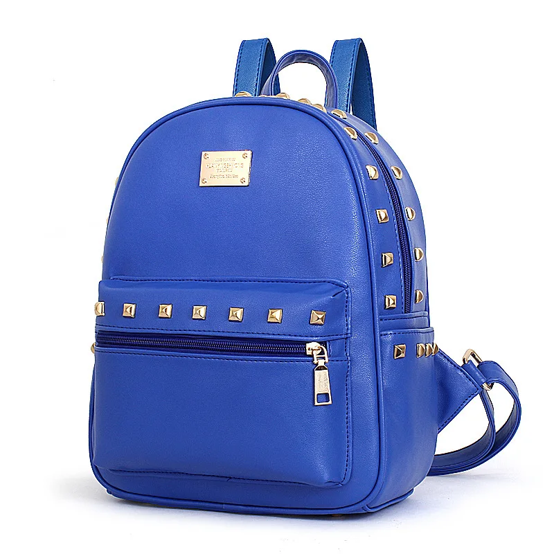 Женская Рюкзак Новый Европейский и Американский Колледж Ветер Заклепки Студент