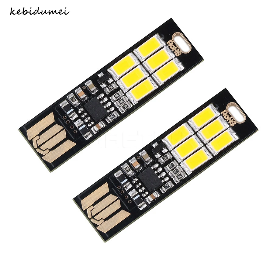 Kebidumei 1 шт. портативный мини USB мощность 6 LED лампа Вт 5 В сенсорный диммер