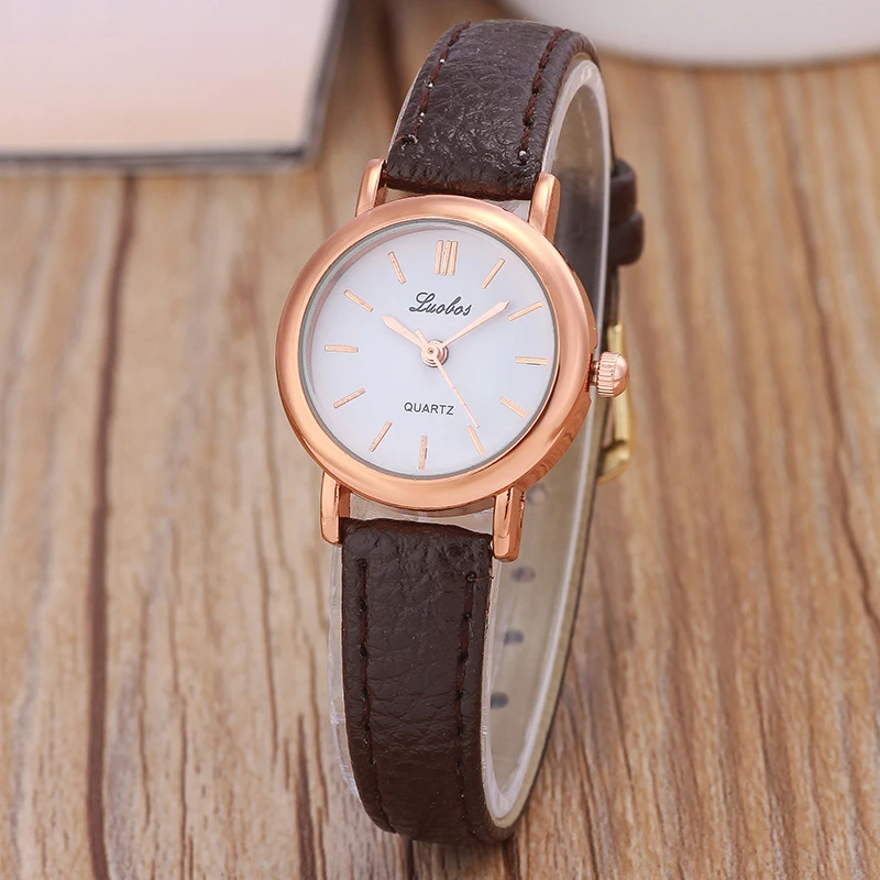 Luobos маленький циферблат Горячая продажа Женские часы модные кожаные кварцевые