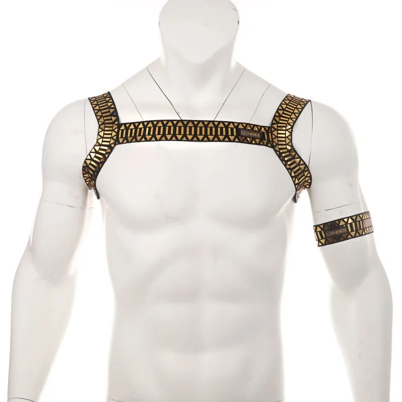 709E harness and arm Сексуальное мужское нижнее белье с эластичным ремнем, костюм бандаж, Сексуальная мужская камуфляжная Клубная одежда для выступлений или повязка на руку - Цвет: 709E harness and arm
