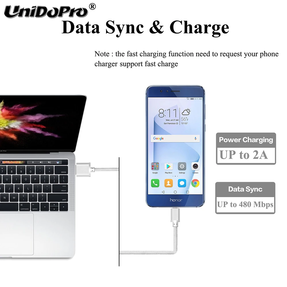 Кабель Micro USB для синхронизации данных и быстрой зарядки Samsung Galaxy S7 S6 Edge J1 J2 J3 J5 J7 Prime