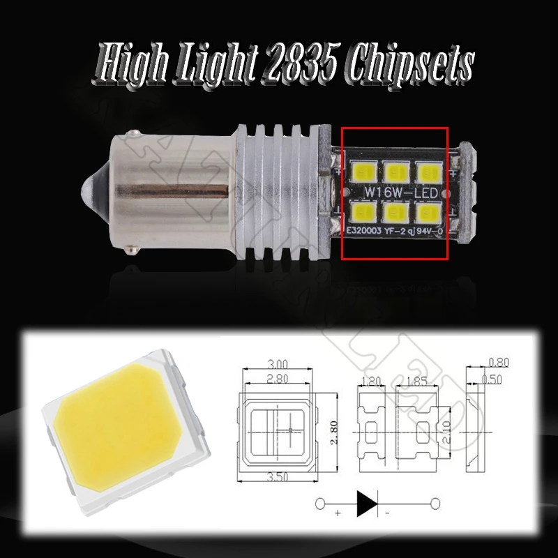 1156 1141 1073 7506 BA15S P21W продвинутая мощность 15 SMD светодиодный лампы для резервного