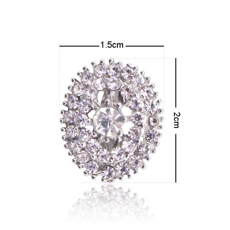 Маленькая женская брошь Овальный стиль сплав с твердым хрусталем простая