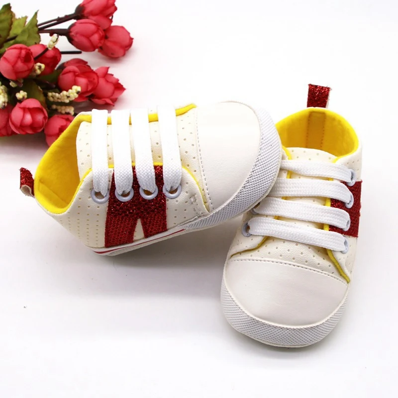 3 Styles Canvas Baby Sneaker Sport Shoes For Girls Boys Newborn Patch Infant Toddler Soft Bottom Anti-slip First Walkers |
