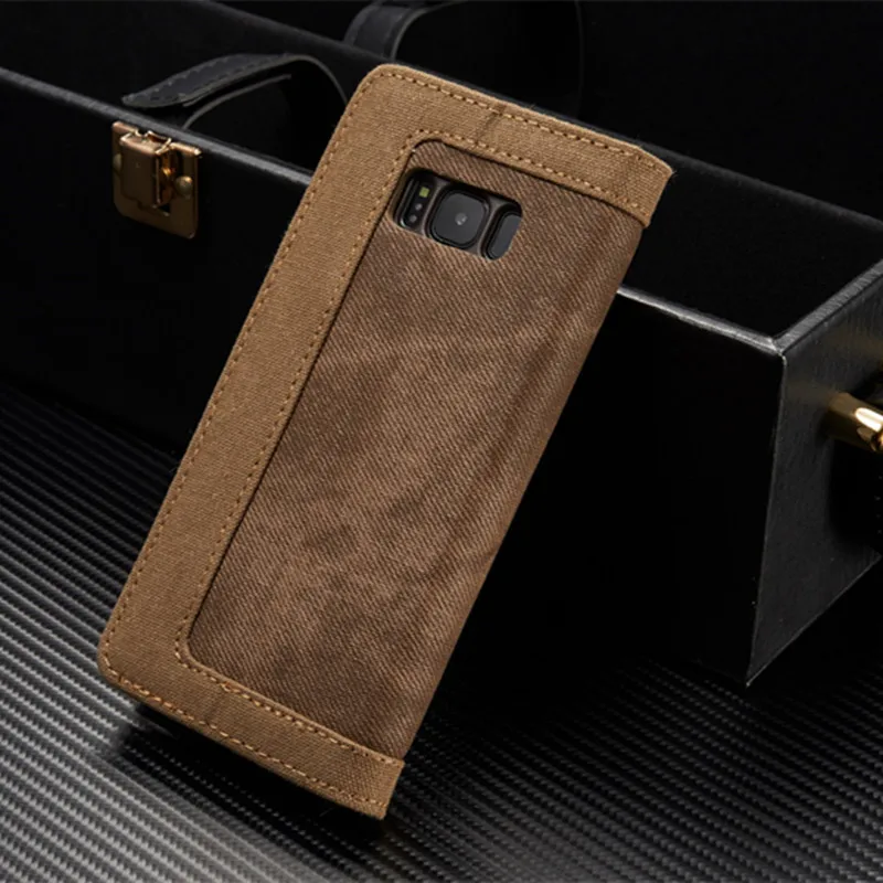 Чехол CaseMe для Samsung Note 8 роскошный кожаный магнитный Джинсовый чехол кошелек Canva