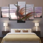 Картины на холсте для украшения дома 5 шт. настенное искусство Дракон HD Печать модульные картины новый стиль современные кино плакаты спальня рамка