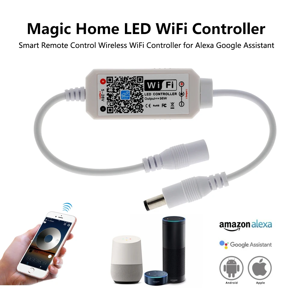 Magic Home DC5-28V беспроводной мини WiFi контроллер с регулируемой яркостью одноцветный светодиодный контроллер для 2835 5050 5630 5730 светодиодный светильник