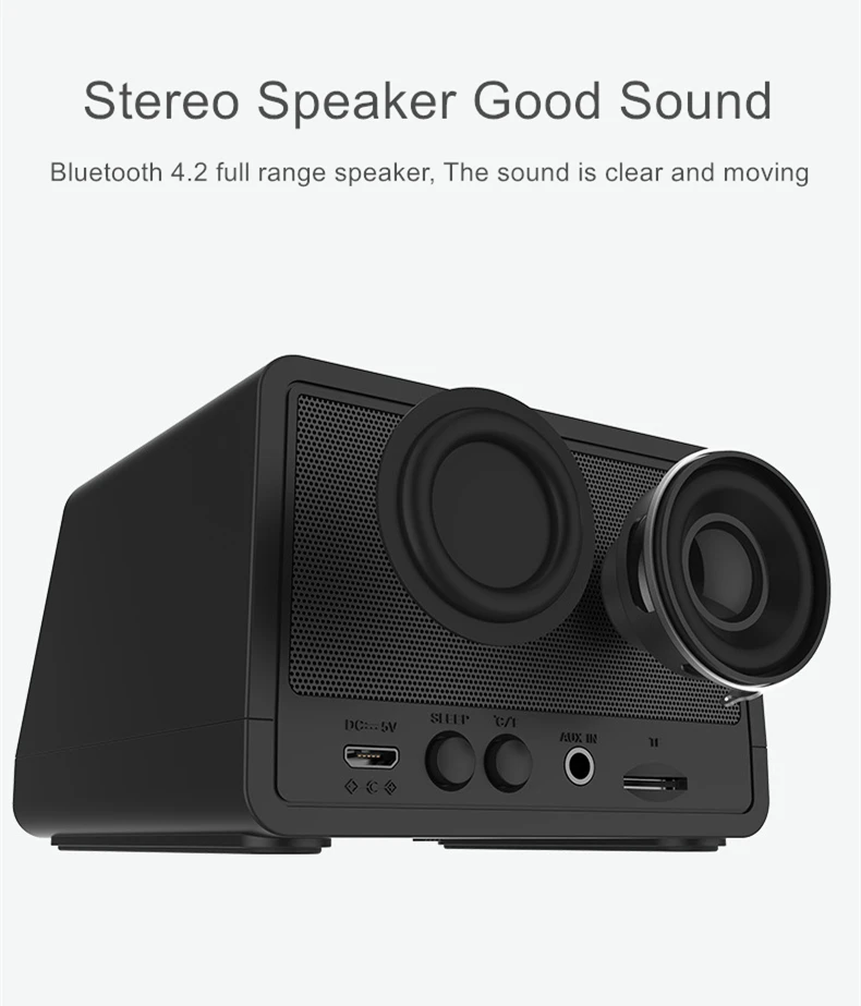EXRIZU беспроводной Bluetooth динамик настольные часы FM радио зеркало светодиодный сабвуфер TF AUX u-диск музыкальный плеер для сон кровать комнаты