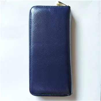 Type B dark blue Западный благоприятный женский кошелек, коровья кожа, Женский кошелек, брендовый длинный стиль, унисекс кошелек, большая вместительность, мужские кошельки, зажим для денег - Цвет: Type B dark blue