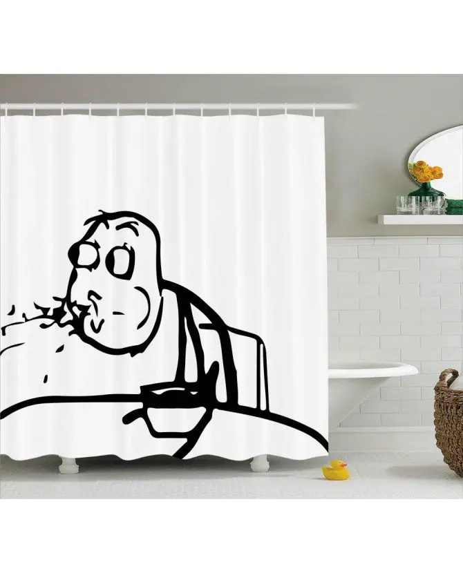 Humor Shower занавес Wierd Meme Troll Comics принт для ванной водонепроницаемый и ткань детей|shower