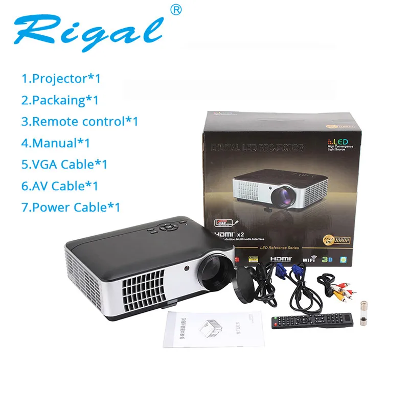RD-806 HD светодиодный проектор, портативный 720P HD домашний кинотеатр проектор, опционально Android 6,0 Bluetooth wifi Miracast Airplay проектор