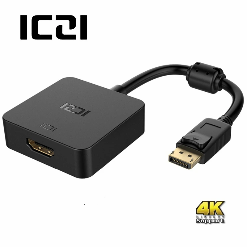ICZI 4K Дисплей порт HDMI адаптер Поддержка пассивный или активный позолоченный DP к