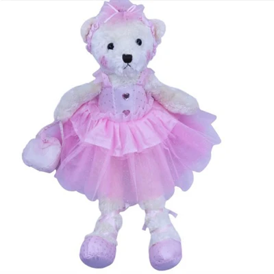 Прямая поставка Бесплатная доставка 1 шт. балерина плюшевый мишка плюшевая