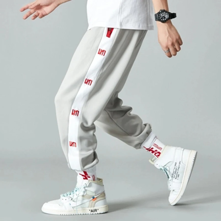 Jogger шаровары полосатые брюки мужские хлопковые спортивные тренировочные хип хоп