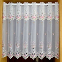 countryside half curtain embroidered tulle valance light shading coffee curtain for kitchen for cabinet door a 105