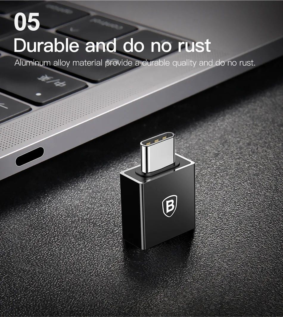 Baseus Тип C штекерным для usb-кабель 10 см адаптер конвертер для USB C к USB(мужчин и женщин) Зарядное устройство штекер OTG адаптер конвертер