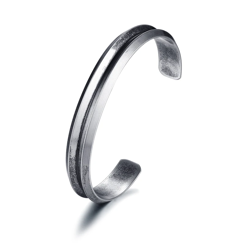 Мужской винтажный браслет с закругленными краями унисекс из нержавеющей стали| |
