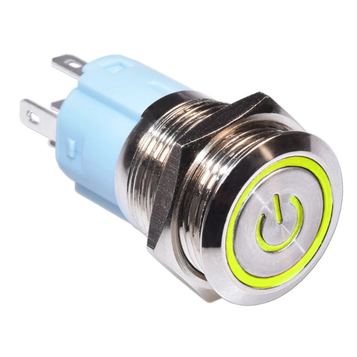 16mm red blue yellow green white Light Hot Car Auto Metal LED Power Push Button Switch Self locking Type On-off 5V 12V 24V 220V - Цвет: Yellow