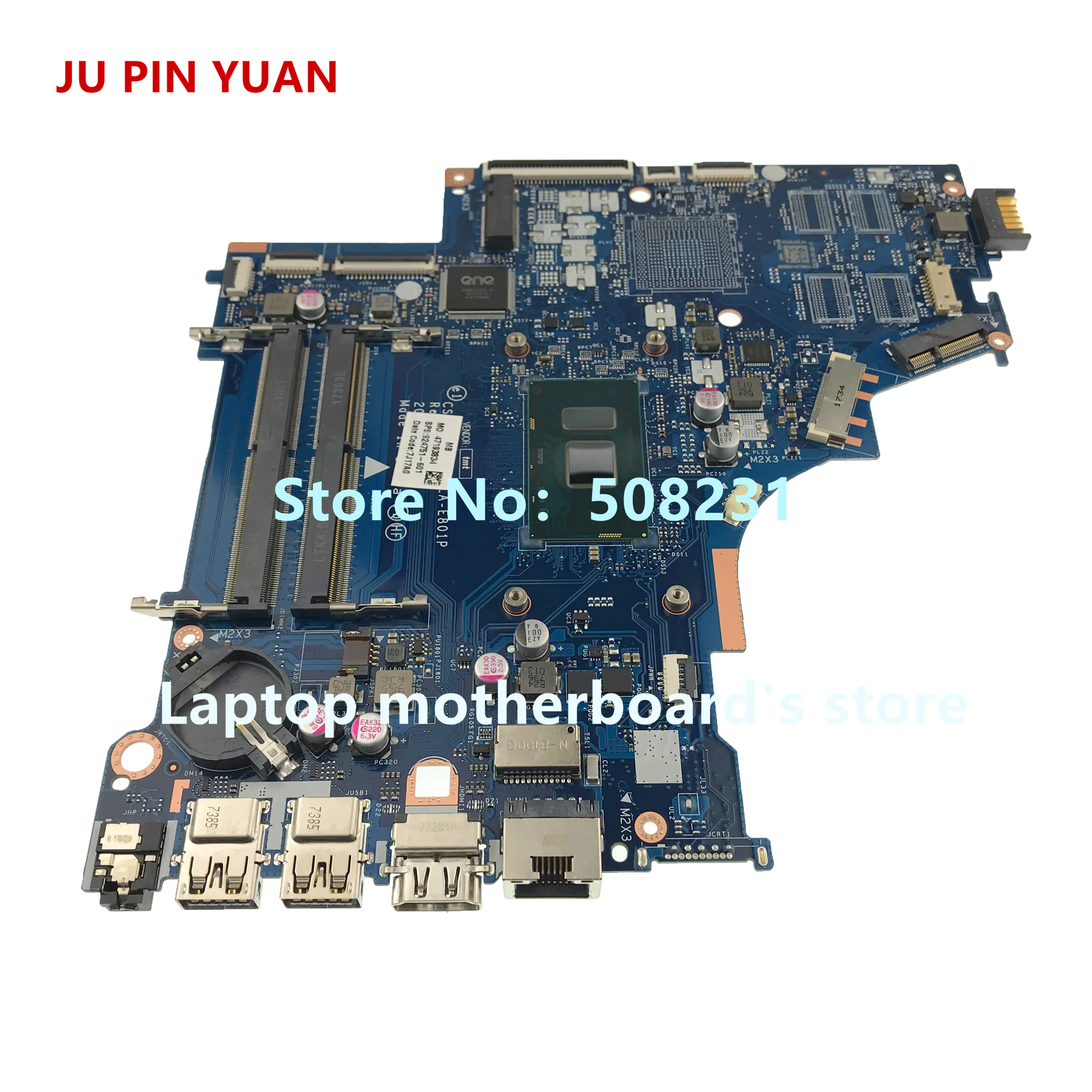 JU PIN YUAN 925525-601 0P2 DA00P2MB6D0 Laptop motherboard For HP 240 G6 Laptop 14-BW Notebook PC E2-9000 fully Tested