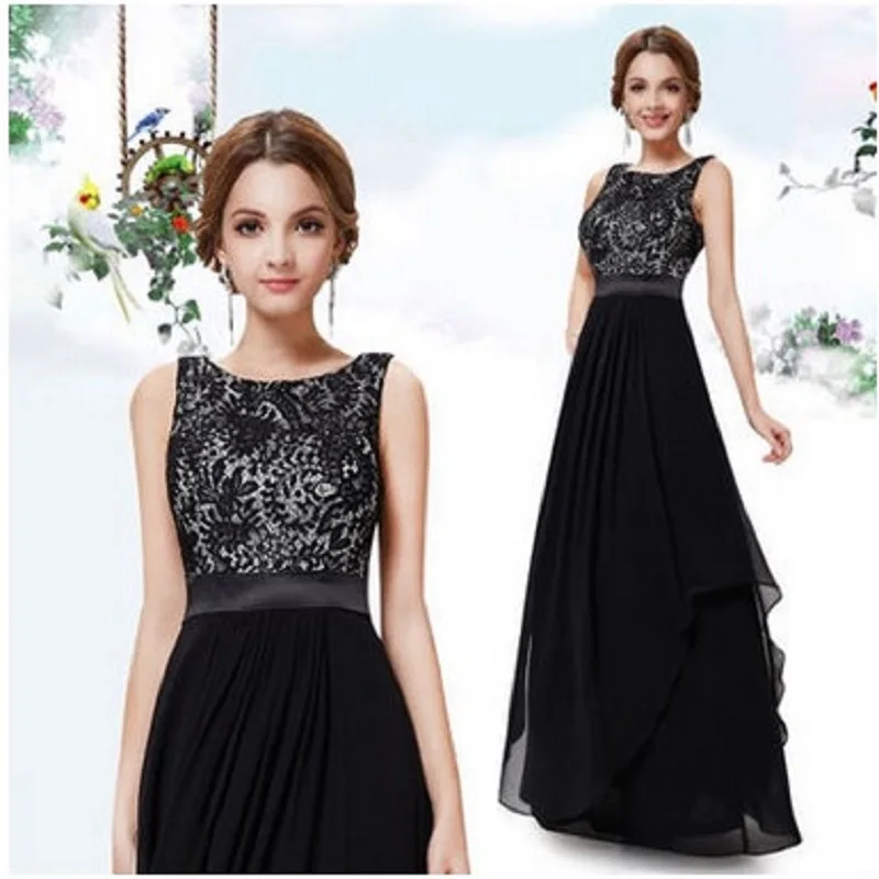 

OLGITUM Summer Women Long Party Dress Sleeveless Chiffon Elegant Sexy Lace Casual Elegant Maxi Dresses Vestidos B386