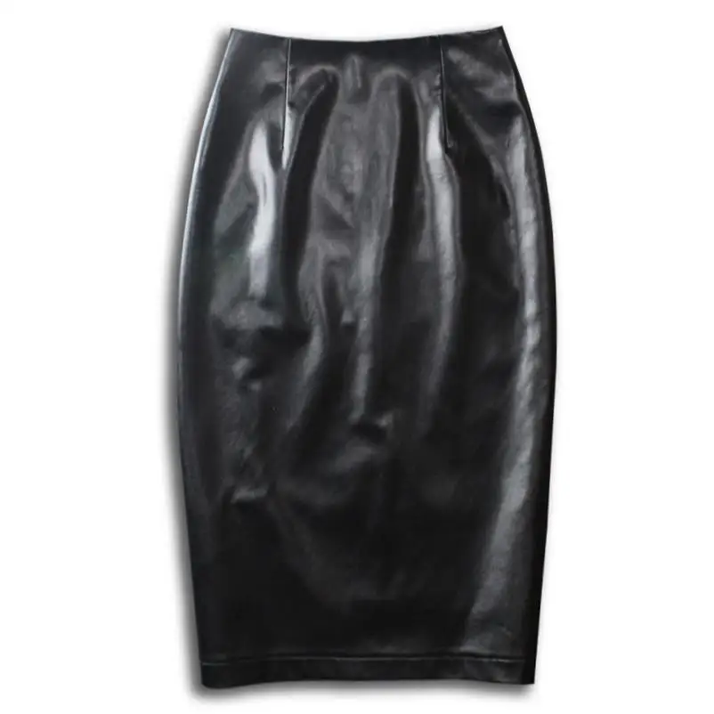 

3XL pu Skirt Women Plus Size High Waist leather Skirts Womens Pencil Skirt