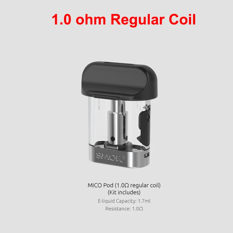 Original MICO Pod 1.7ml Capacity Regular Mesh Ceramic Coil Fit for Vape Kit Replacement Atomizer Tank | Электроника