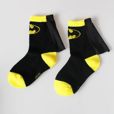 Batman Весенние носки Marvel детские носки Супермена, Бэтмена, Человека-паука, вспышки, Капитана Америки хлопковые футбольные спортивные носки для мальчиков и девочек - Цвет: Batman