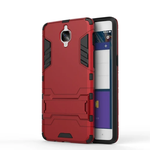 Rosefy 2 в 1 прочный бронированный Чехол для Oneplus 3 3 T жесткий ударостойкий чехол Armour чехол для Oneplus 3 T 3 с кронштейном Kickstand - Цвет: Красный