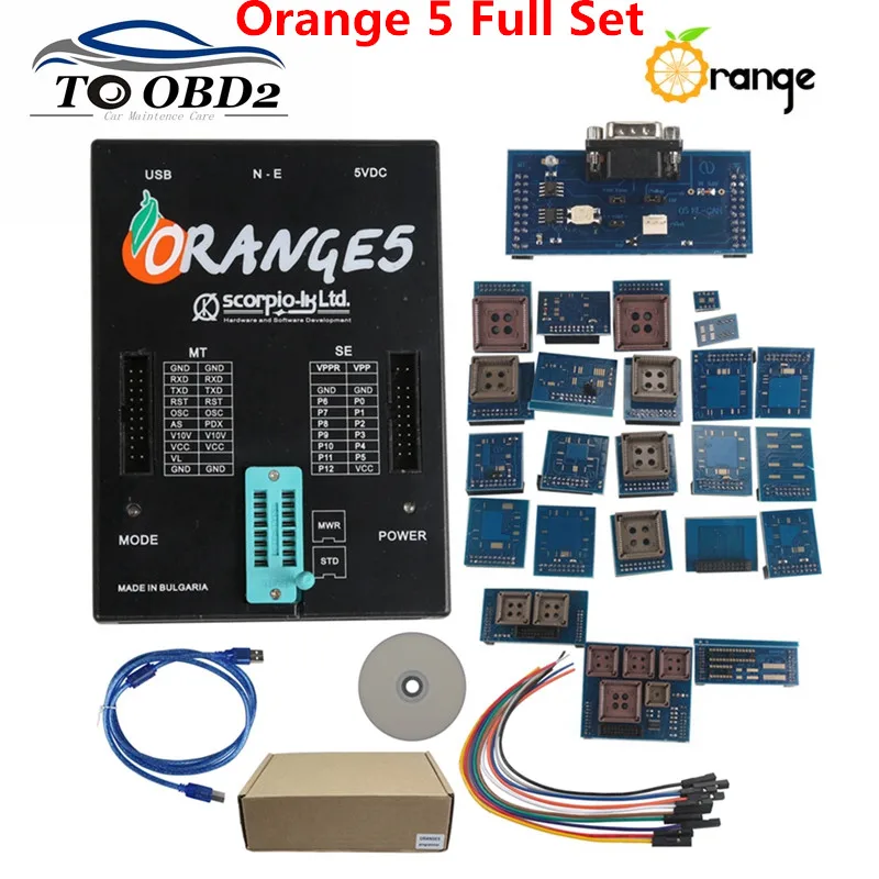 Orange 5 full set Высокое качество оранжевый 5 Самая низкая цена программист OEM оранжевый 5 с полным адаптером оранжевый 5 программист высокое качество оранжевый 5 - Цвет: Orange 5 full set