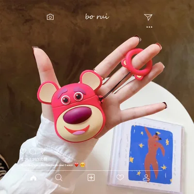 V-53 Милый Мой сосед Тоторо брелок Силиконовый чехол для Apple Airpods 1 2 Чехол брелок кольцо наушники чехол для наушников - Цвет: V-53