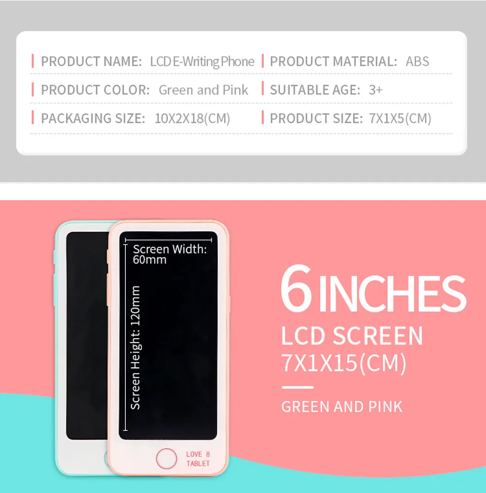 Drawing Toys 6 inch LCD Writing Tablet Erase Drawing Tablet Electronic Paperless LCD Handwriting Pad Kids Writing Board kid