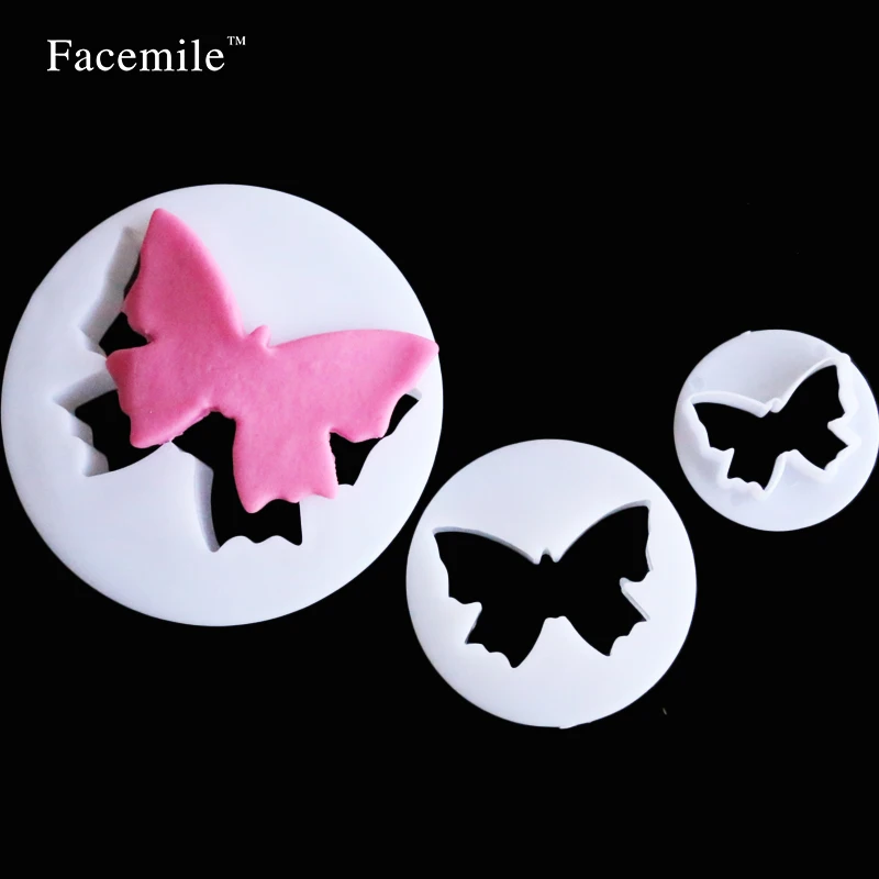 Facemile 3 шт./компл. форма для торта в форме бабочки Пластиковая помадки украшение