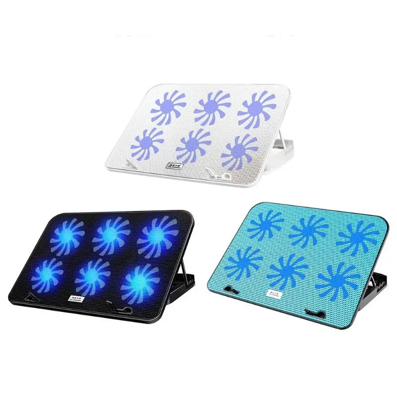 Охладитель для ноутбука ICE COOREL A9 2 usb порта 6 охлаждающий вентилятор Скорость регулируемый держатель для ноутбука ПК подставка для 12-17 дюймов ультрабук