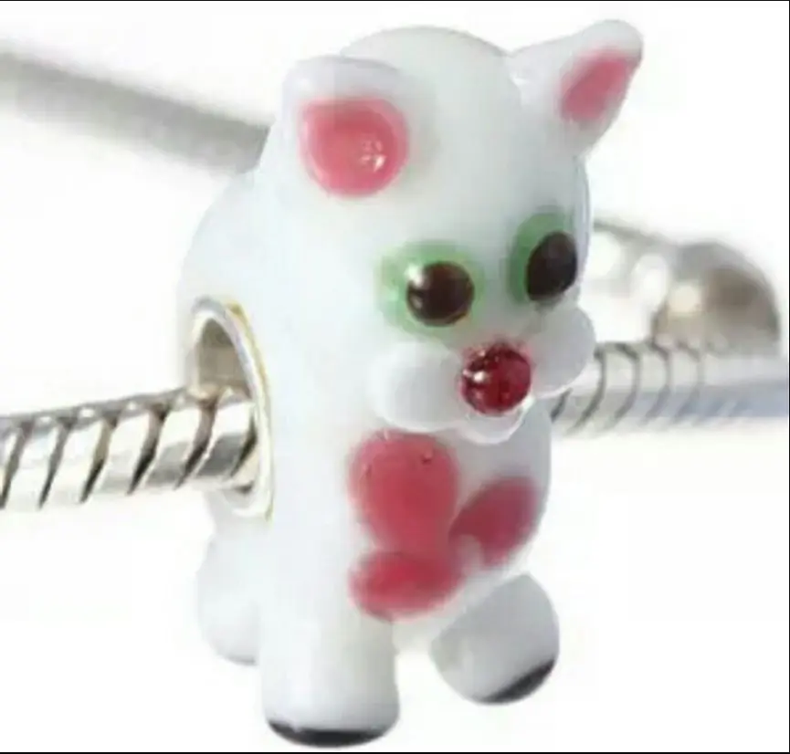 20 шт./лот Модные животные ручная работа лэмпворк стекло большое отверстие бусы с