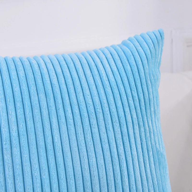 Вельветовые мягкие полосатые Чехлы для подушек 45x45 чехол автомобильных синего