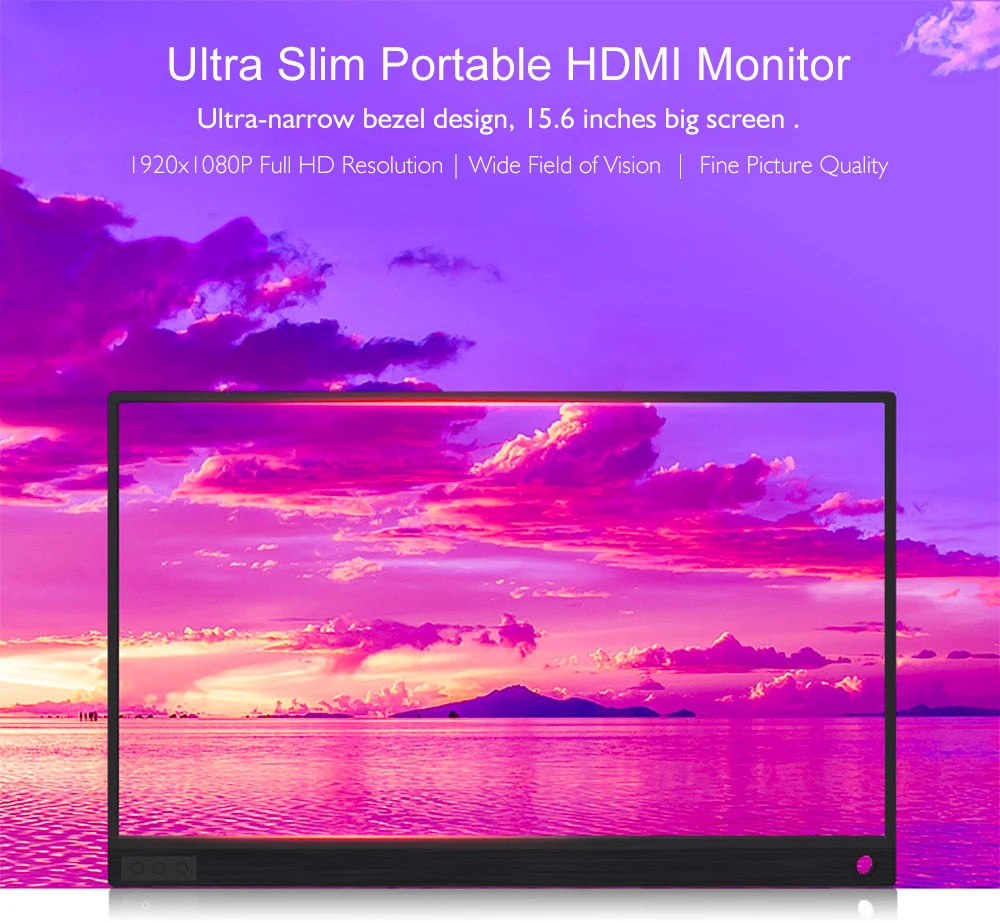 Ультра тонкий портативный 1920x1080P ЖК hd монитор 15," usb type c hdmi для ноутбука, телефона, xbox, переключателя и ps4 портативный игровой монитор