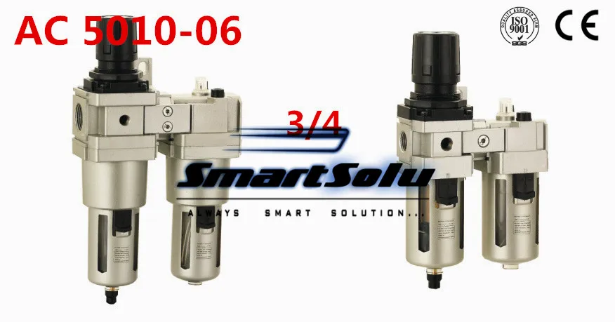 Free Shipping Pneumatic FRL unit air filter regulator and lubricator AC5010-06 3/4 inch Manual drain type | Обустройство дома