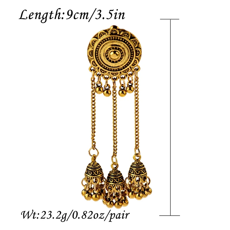 Женская Геометрическая длинная цепь из сплава Jhumka Богемские серьги подвески Boho