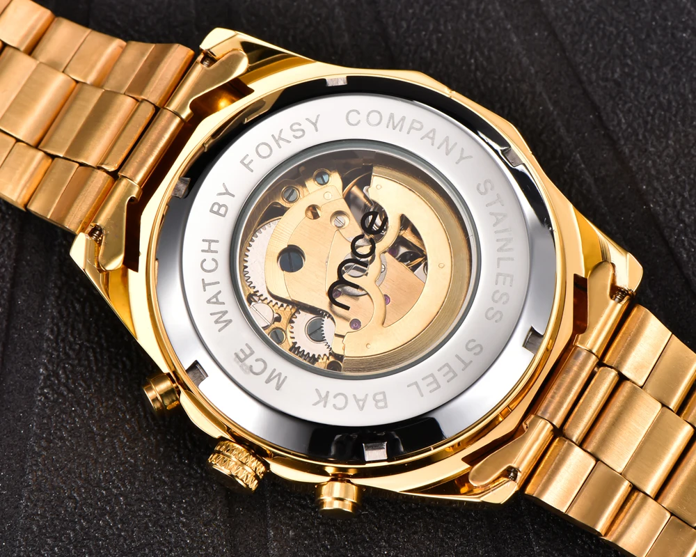 

MCE Watch Men Skeleton Automatic Mechanical Watch Gold Skeleton Vintage Man Watch Mens Sports Watch Top Brand Luxury