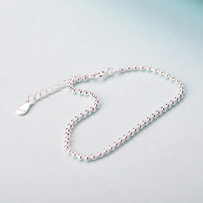 Браслет из серебра 925 пробы с бусинами 2 мм|bracelet beads|sterling silver bracelet925 sterling bracelet |