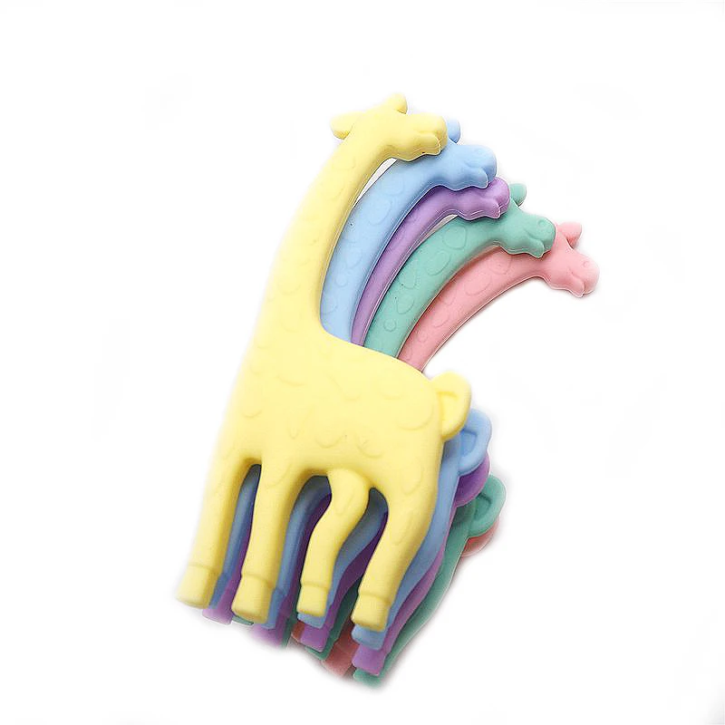 Chenkai 10PCS Silicone Giraffe Teether Baby Chewing Nursing Pendant For DIY Infant Bracelet Necklace Jewelry Sensory Toys |