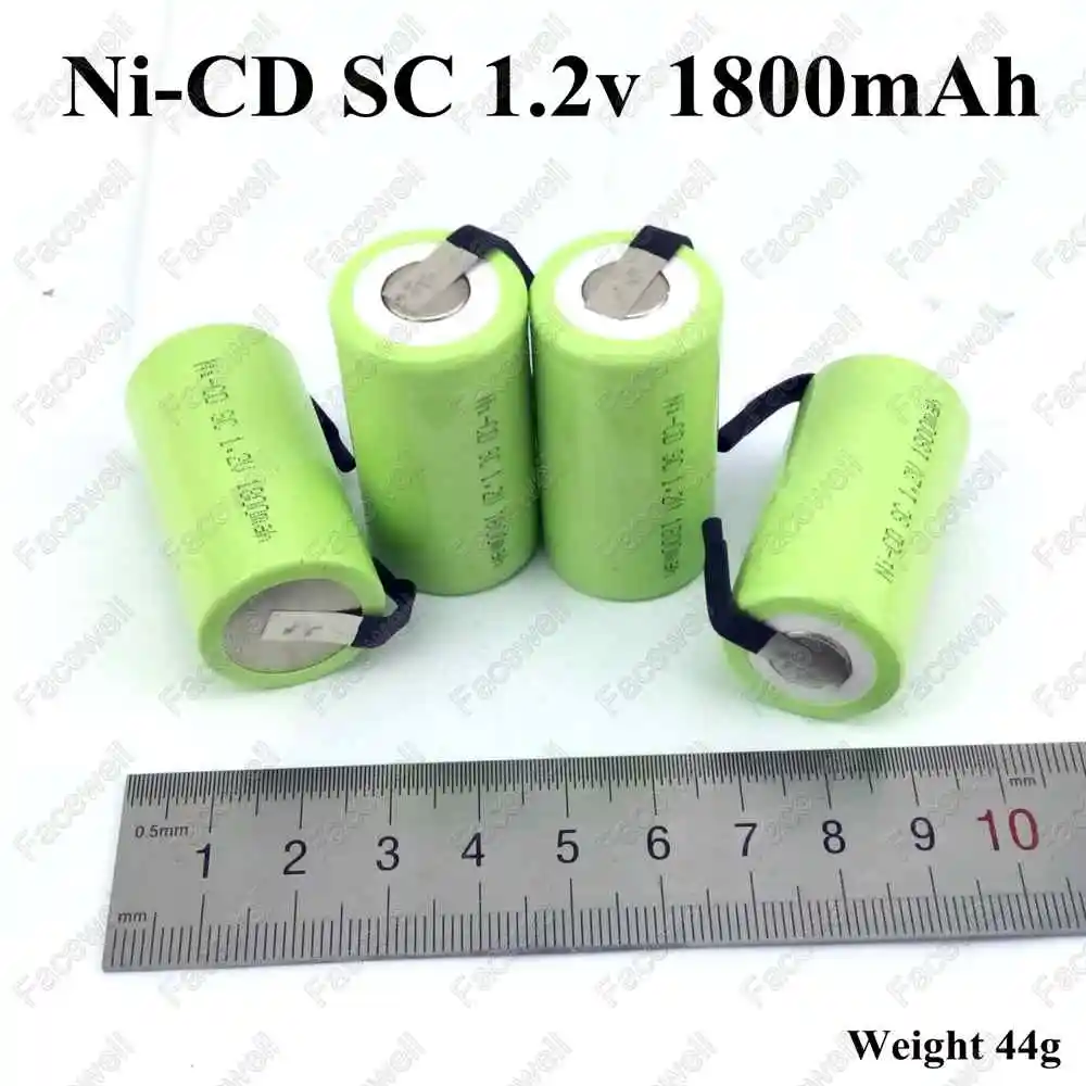 15 шт. sc 1800mah 1 2 v 20A Ni CD аккумуляторная батарея упаковка bateria recargable sub c ni cd cell subc nicd